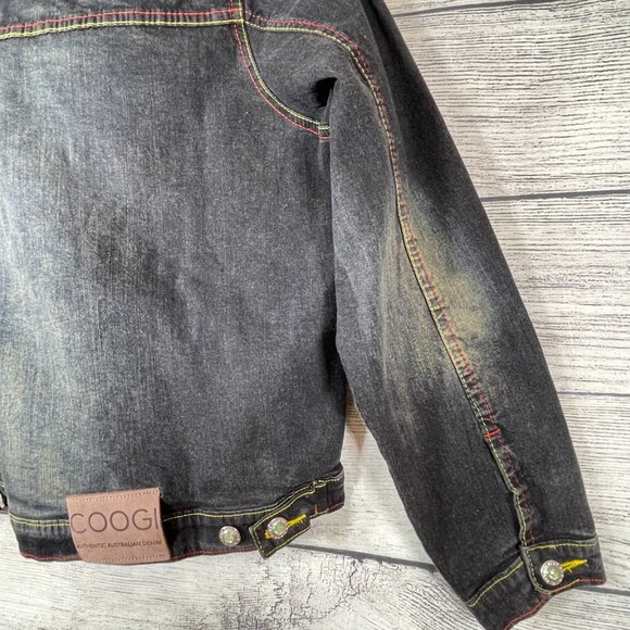 Coogi Vintage Embroidered Logo Colorful Denim Jean Trucker Jacket NWT Sz… - Picture 10 of 16